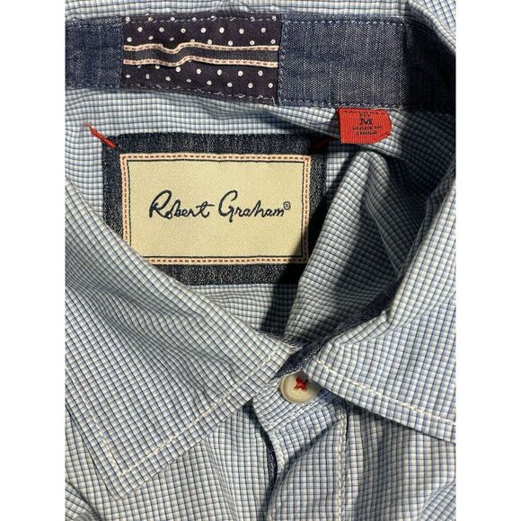 Men's Robert Graham Hawaii Light Blue Short Sleeve‎ Button Up Shirt Medium - Picture 5 of 7